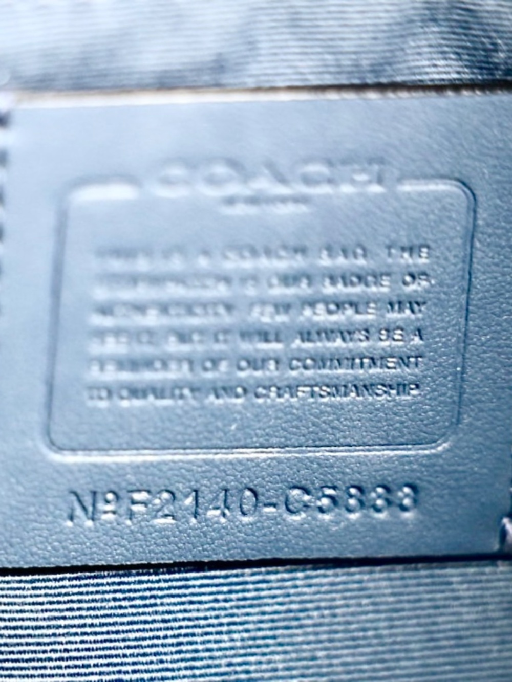 Coach Rori, Denim Blue Pebbled & Suede Leather Shoulder Bag, Quiet Luxury C5833 - Picture 10 of 15